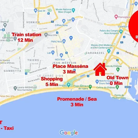 Apartamento Old Town- 4 Pers, Vieux Nice, Ac, Wifi Niza